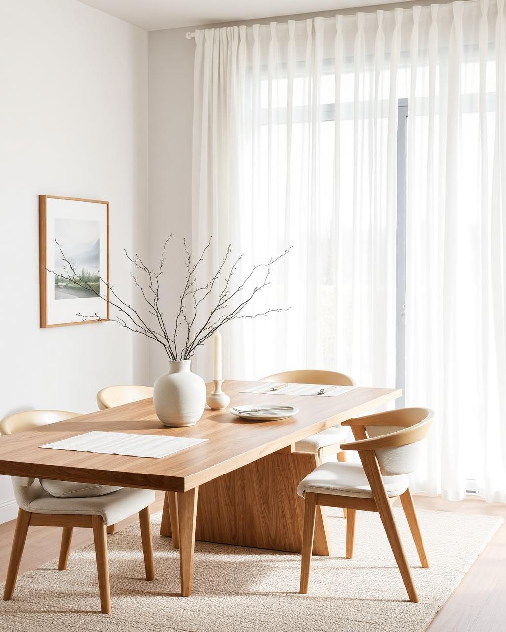 Organized minimalist dining area